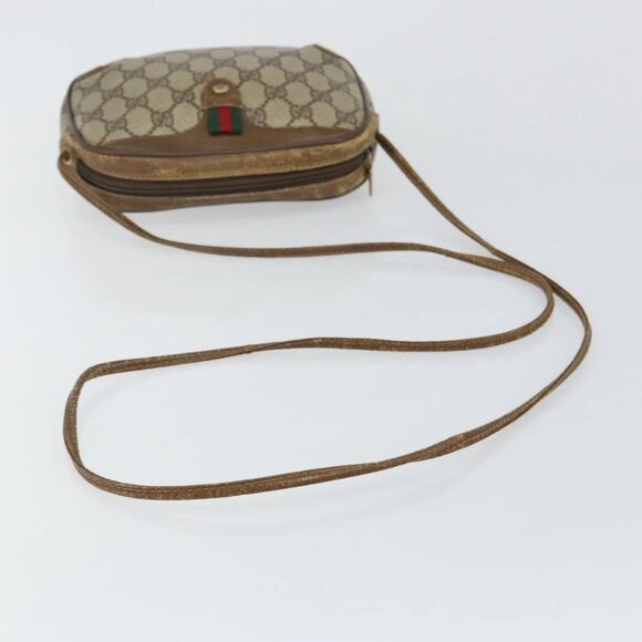 GUCCI GG Supreme Web Sherry Line Shoulder Bag PVC Beige 89 02 066 Auth 143576 - Picture 8 of 16